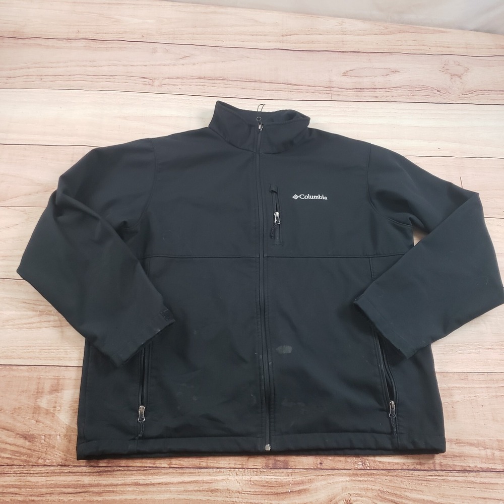 Columbia Jacket Mens Extra Large Black Gray Outdoor Zip‎ Up Parka Coat Adult